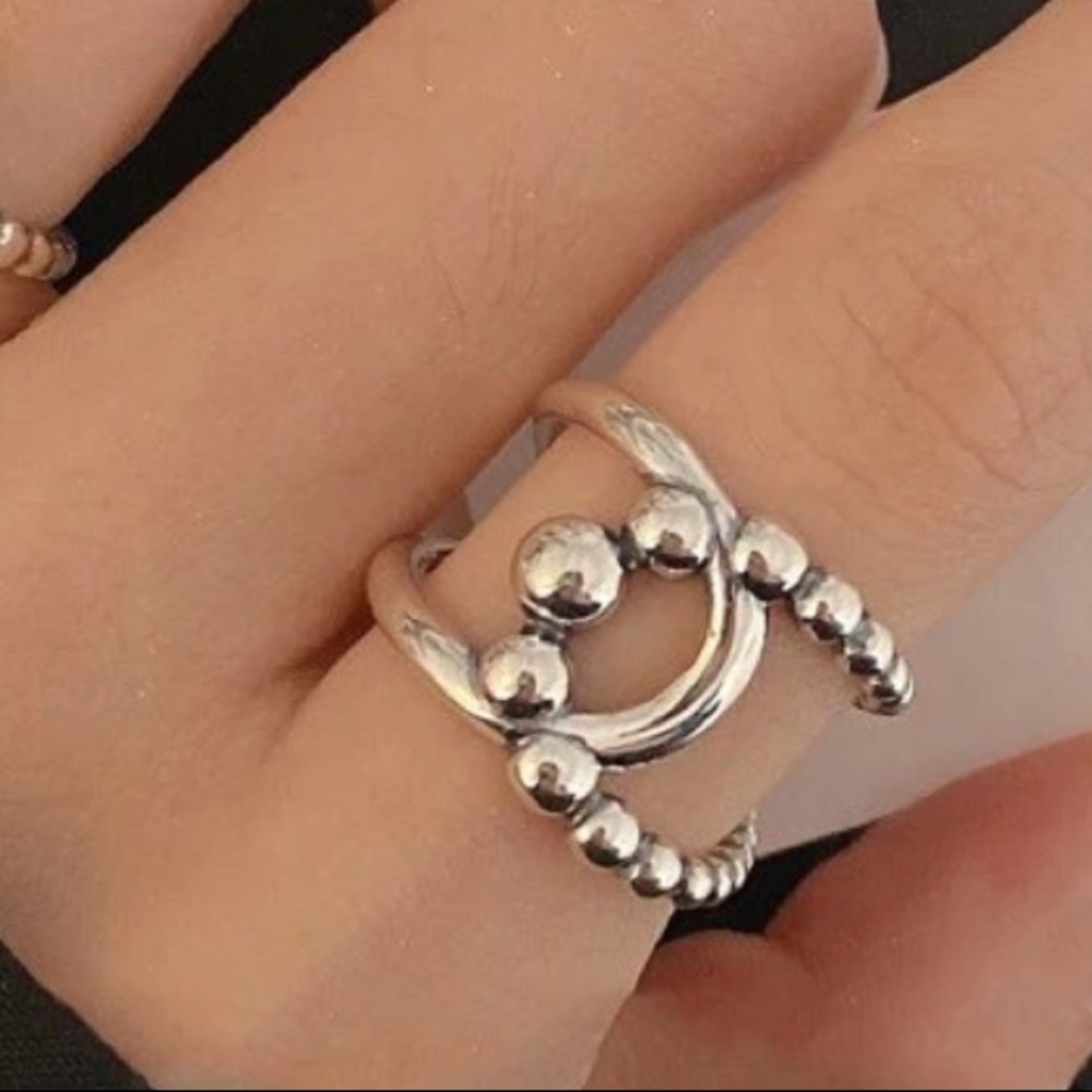 ⚡️Insta ring geometric ring design sterling silver open ring - Picture 1 of 4